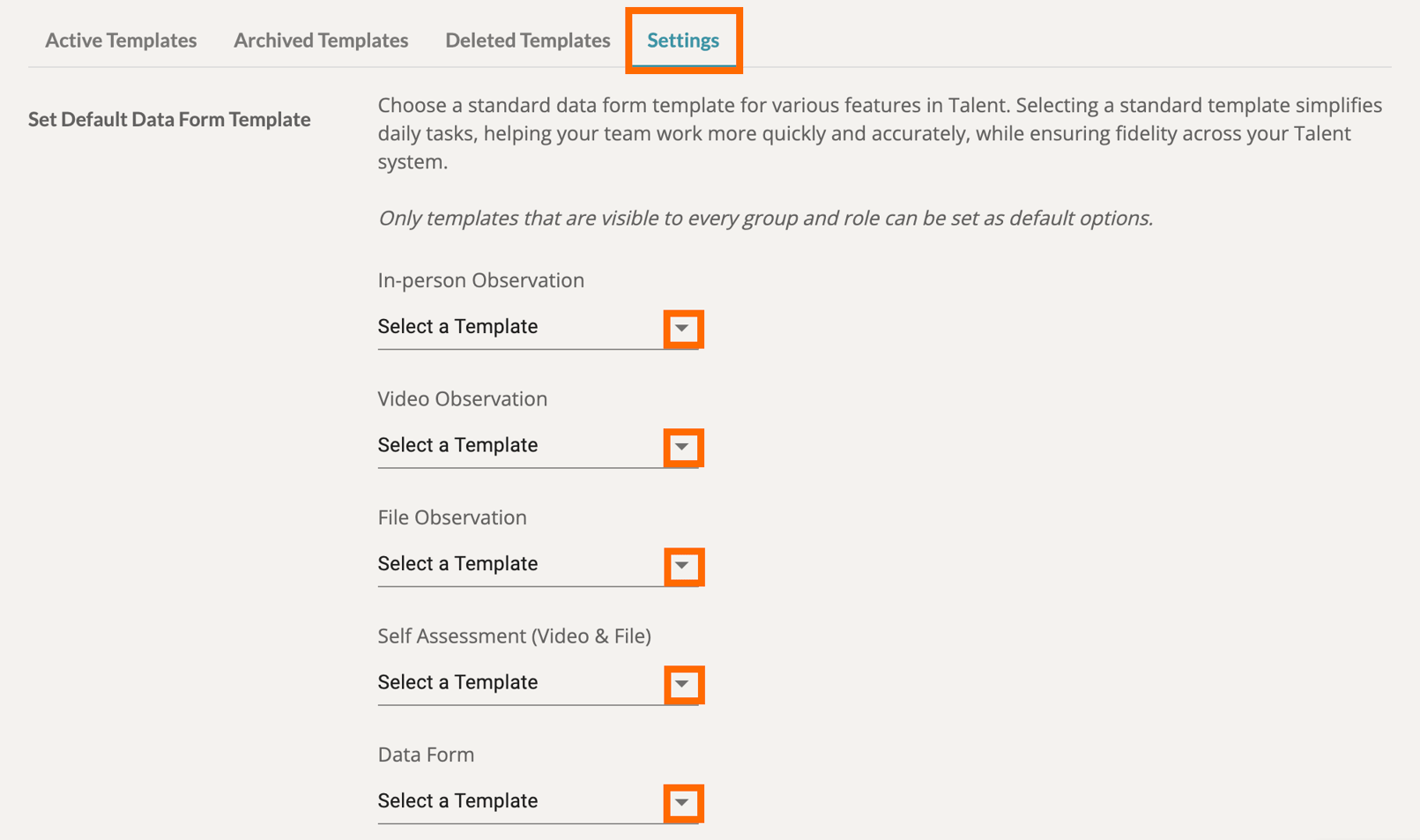 How to set a Default Data Form Template for your system (Admin)